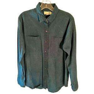 Old Navy Navy Long-Sleeve Button-Down Shirt